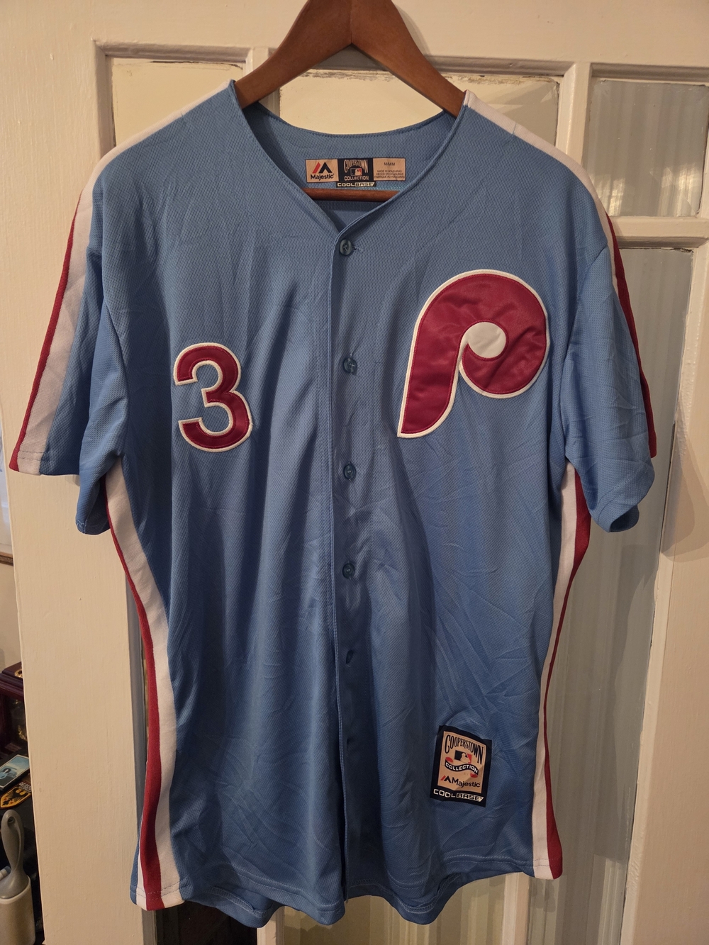 Philadelphia Phillies Bryce Harper #3 jersey Majestic Men's M Powder Blue